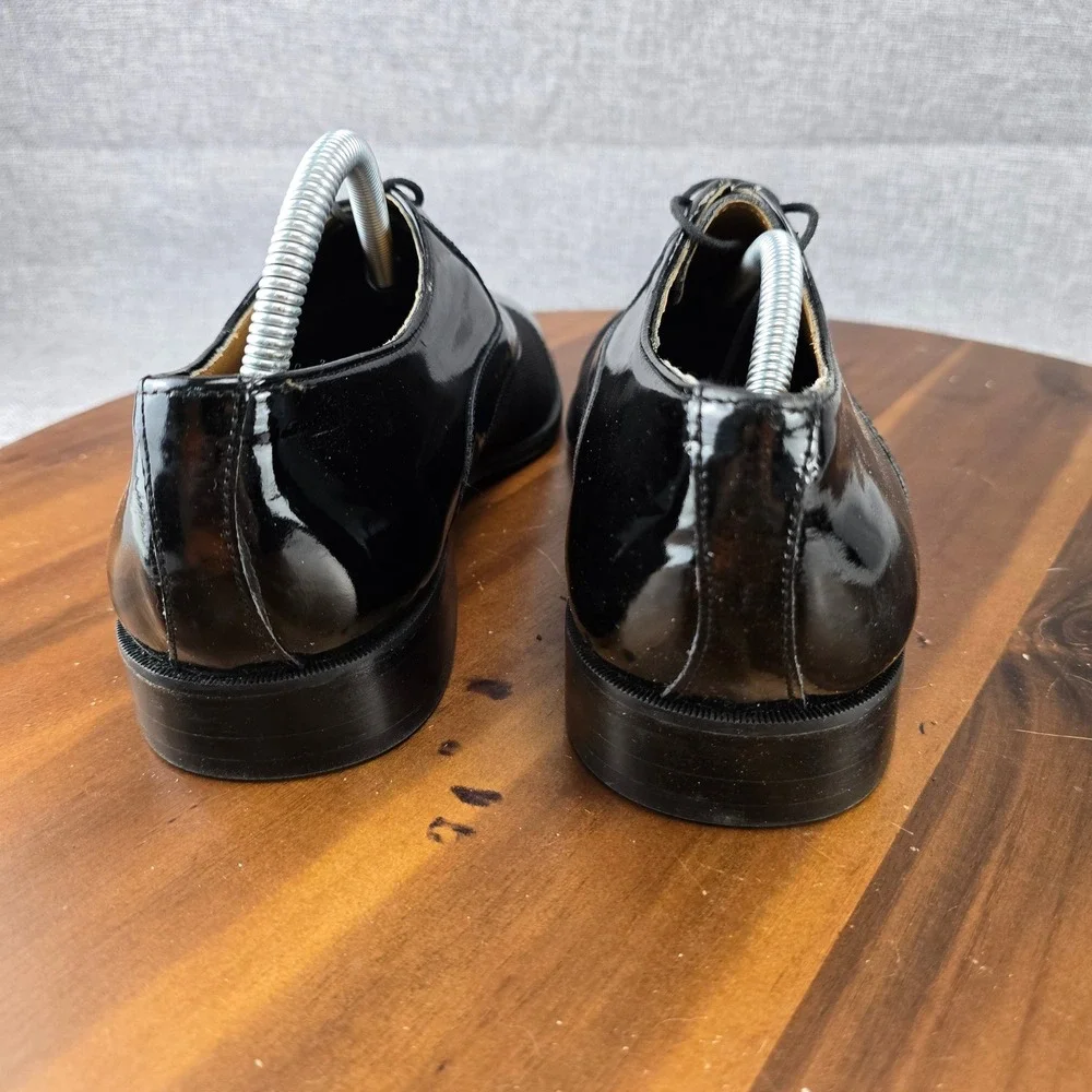Stacy Adams‎ Mens Black Patent Leather Fabric Tuxedo Cap Toe Oxford Shoes 10.5 M